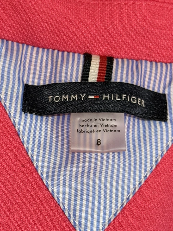 Blazer Tommy Hilfiger Para Mujer Rosa Caliente Talla 8 Chaqueta Dorado Botón Delantero Foto 4 de 4