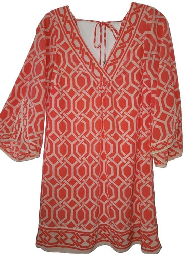 Alice & Trixie Dress Womens Pink Silk Print Mini Shift Wide Sleeve Size Small - Picture 6 of 13