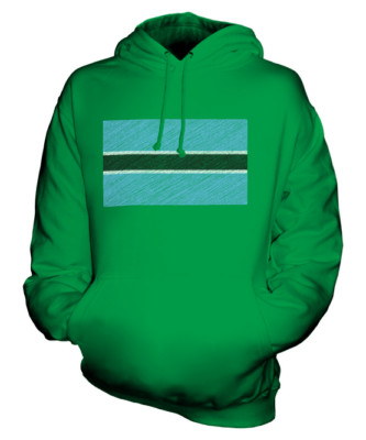 BOTSWANA SCRIBBLE FLAG UNISEX HOODIE TOP GIFT MOTSWANA BOTSWANAN