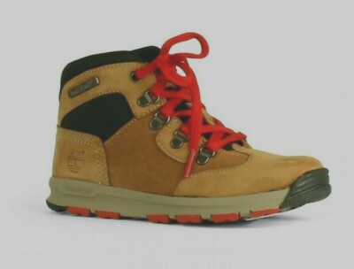 TIMBERLAND Earthkeepers Scramble MID Boys Leather Boots Brown NIB SZ med  /EU34