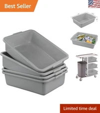 Versatile 13L Grey Plastic Bus Tub Set - Ideal for Storage, Cleaning & Gardening