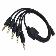 3.5mm Headset Audio Mic Stereo Splitter Cable 4-Pole TRRS Male 1 to 5 Ways Male