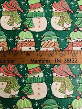 VTG CHRISTMAS WRAPPING PAPER GIFT WRAP 1960 SNOWMAN SCARFS SO CUTE