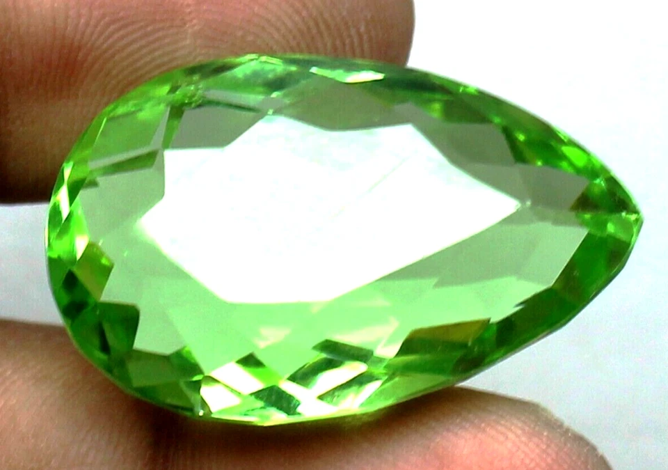 AAA+ 77.65 Ct. Large Green Peridot Pear Cut Loose Gemstone Gift for Women/Her - Image 3 of 4