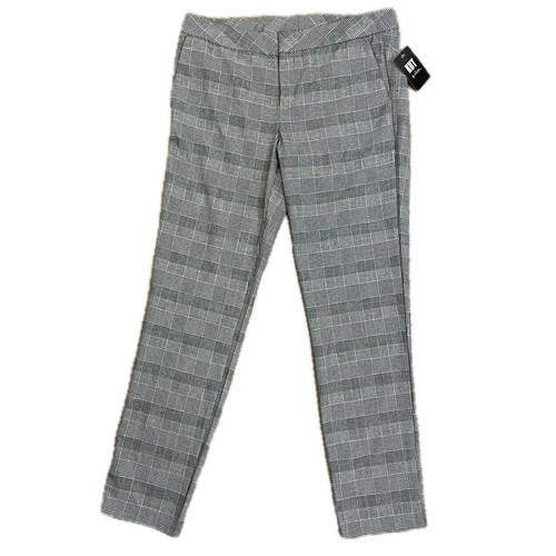 NEW Kut from the Kloth Black White Plaid Stretch Straight Leg Trouser Pants sz 6