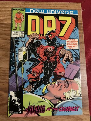 D.P.7 #13, Marvel Comics, 1987, New Universe, Killing at the Clinic,