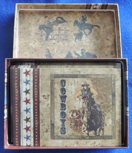 12pc Cowboys & Horses Note Cards w/ Envelopes Rodeo Bucking Broncos Cowboy Boots - Picture 4 of 4