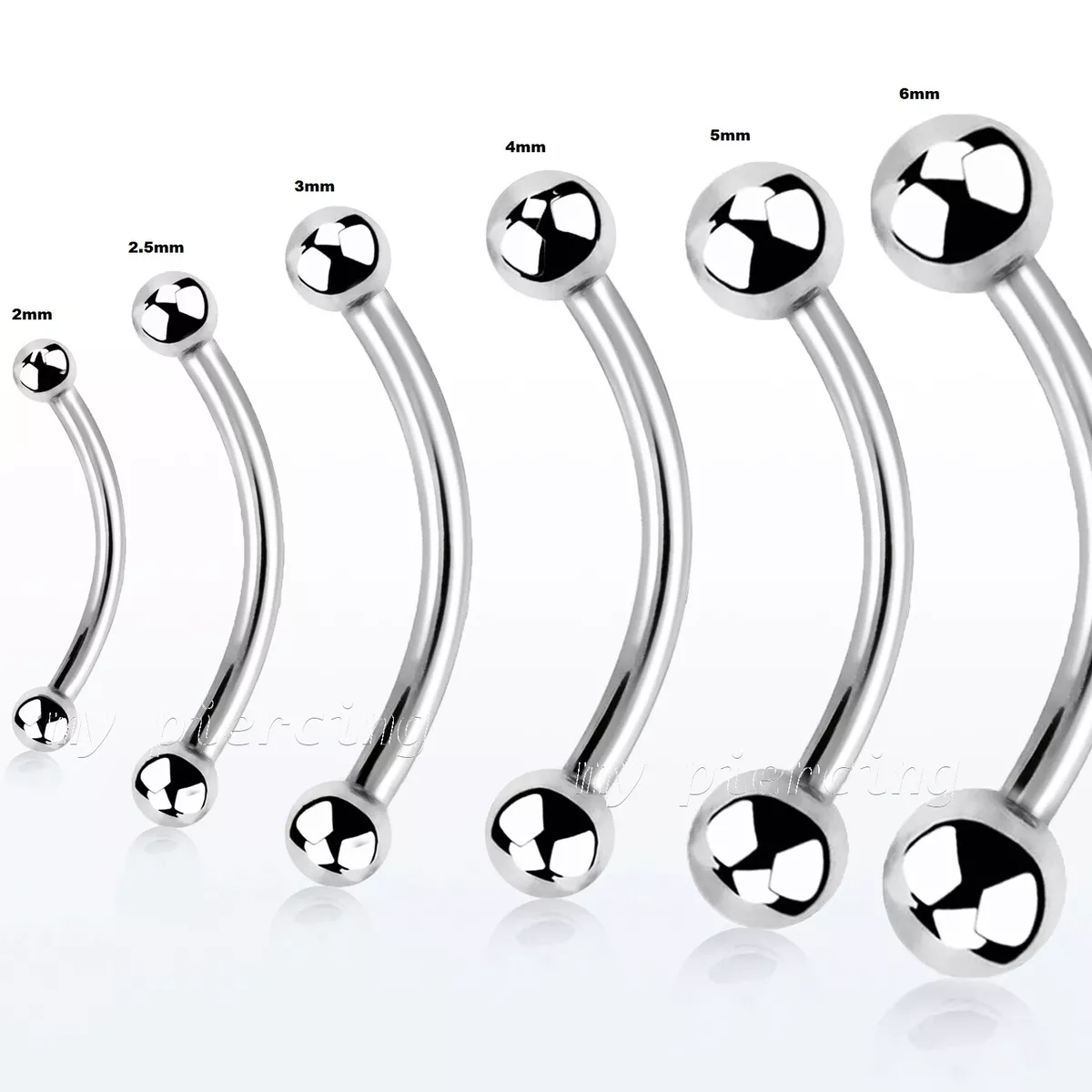 20g 18g 16g 14g 12g 10g Curved Barbell Eyebrow Ring Tongue Snake
