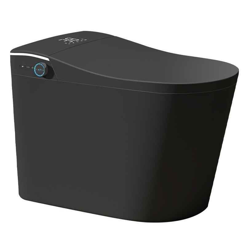 Black Luxury Japanese Smart Bidet Toilet with LED Light, Auto Flush and More