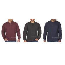 NWT Coleman 3 Buttons Sherpa Lined Waffle Henley Shirts Front Welt Pocket 70