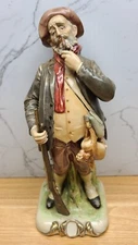 1950's LIPPER & MANN RABBIT HUNTER Large Porcelain Figurine Mid Century 12" Tall