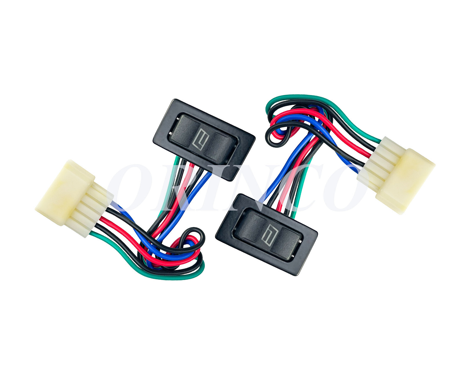 2) RS311 - UNIVERSAL POWER WINDOW ROCKER SWITCHE WITH 12V 5 WIRES AND SOCKET