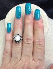 Vintage Sterling Silver 925 Pale Abalone Shell Stone Ring Sz 5.25 S161