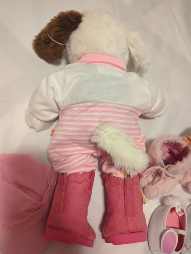 Build A Bear "Playful Pup" Spotted Puppy Dog 18" Tongue Out W/Shoes Hat Retired - Picture 7 of 10
