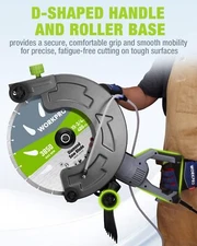 WORKPRO 16 Inch Wet Concrete Saw with Water Cutting Attachment for House 1600W