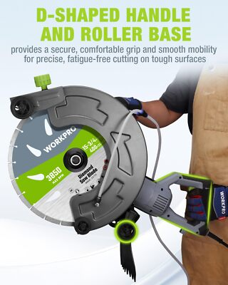 #ad #ad WORKPRO 16 Inch Wet Concrete Saw with Water Cutting Attachment for House 1600W $299.99