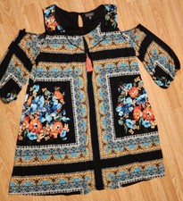 Luxology Open Shoulder Floral Tassle Necklace Size 24 Dress