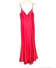 NWT Jump Apparel Red Spaghetti strap Front Split Vneck Formal zip Dress Sz-11/12