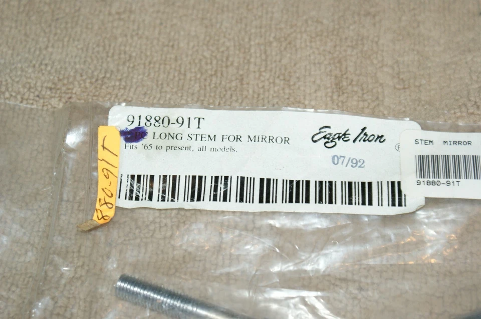  Original OEM Harley Davidson Eagle Iron vástago largo para espejo retrovisor 91880-91T  Foto 2 de 2