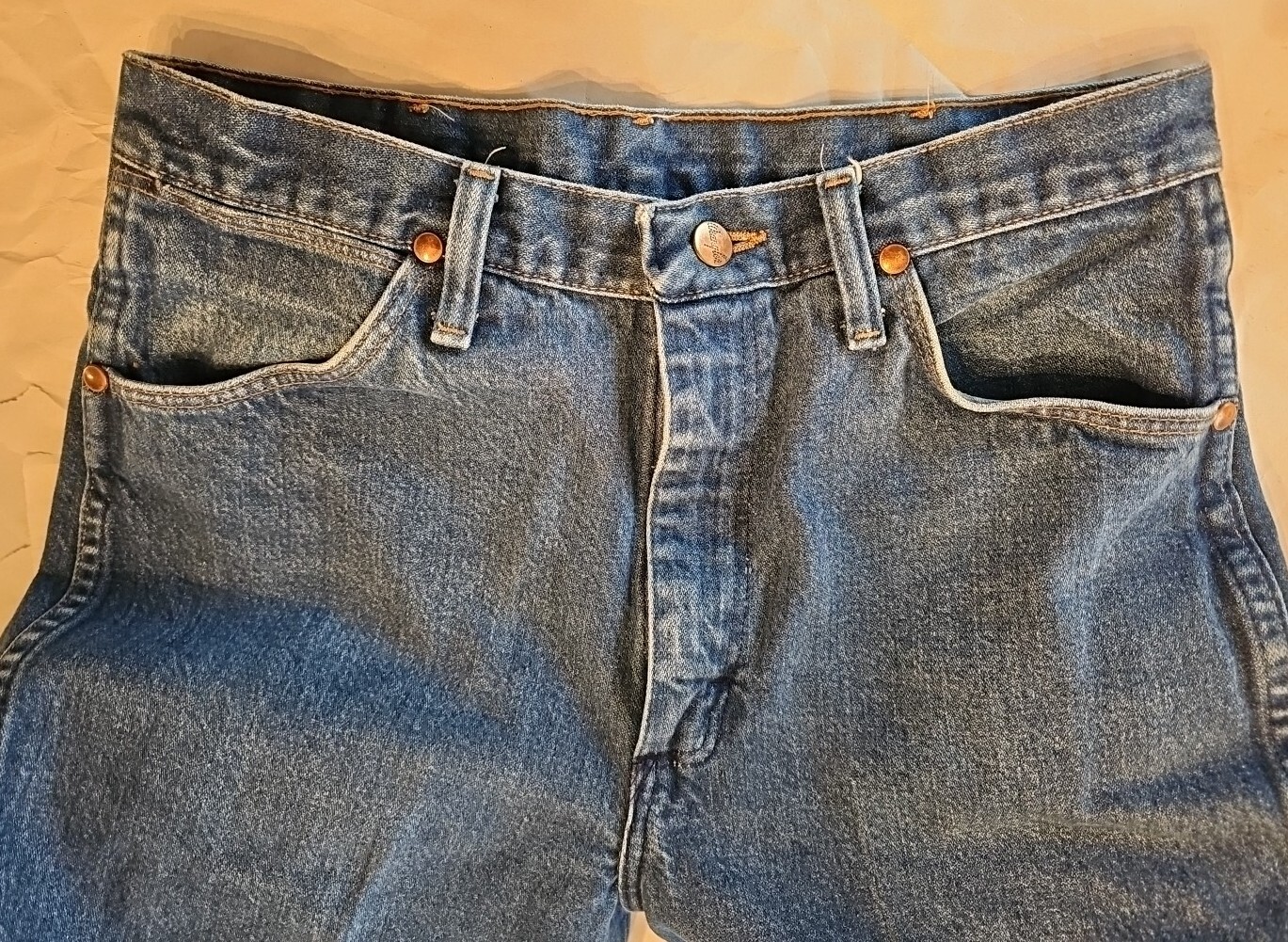Wrangler Jeans Men 34x32 Blue 936DEN Slim Straight Fit Denim Pants Western Rodeo