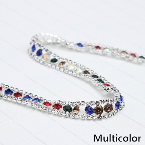 50CM Diamante Ribbon Sewing Rhinestone Trimmings Chain Decor Accessory Craft - Picture 7 of 17
