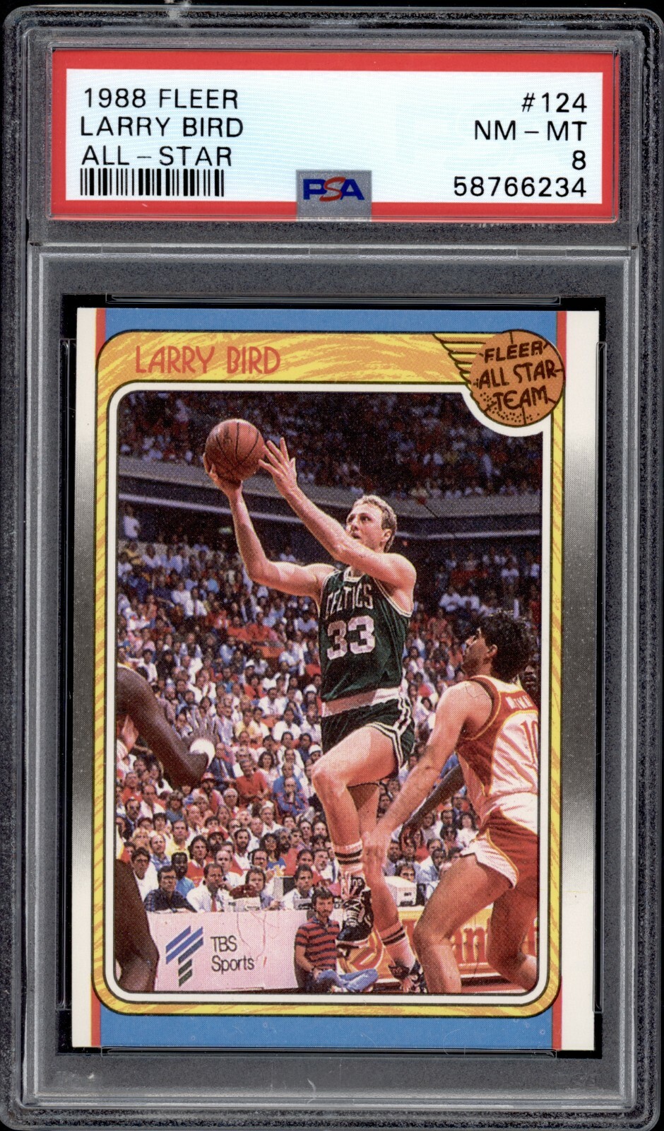 1988-89 FLEER #124 LARRY BIRD PSA 8 NEAR MINT - MINT BASKETBALL