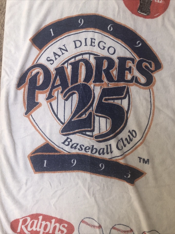 San Diego Padres Coca Cola 1993 Beach Bath Towel 28 x 54” Used Condition - Image 4 of 4