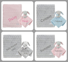 BOTH Personalised Luxury Bobble Blanket And Comforter Set Bunny and Blanket