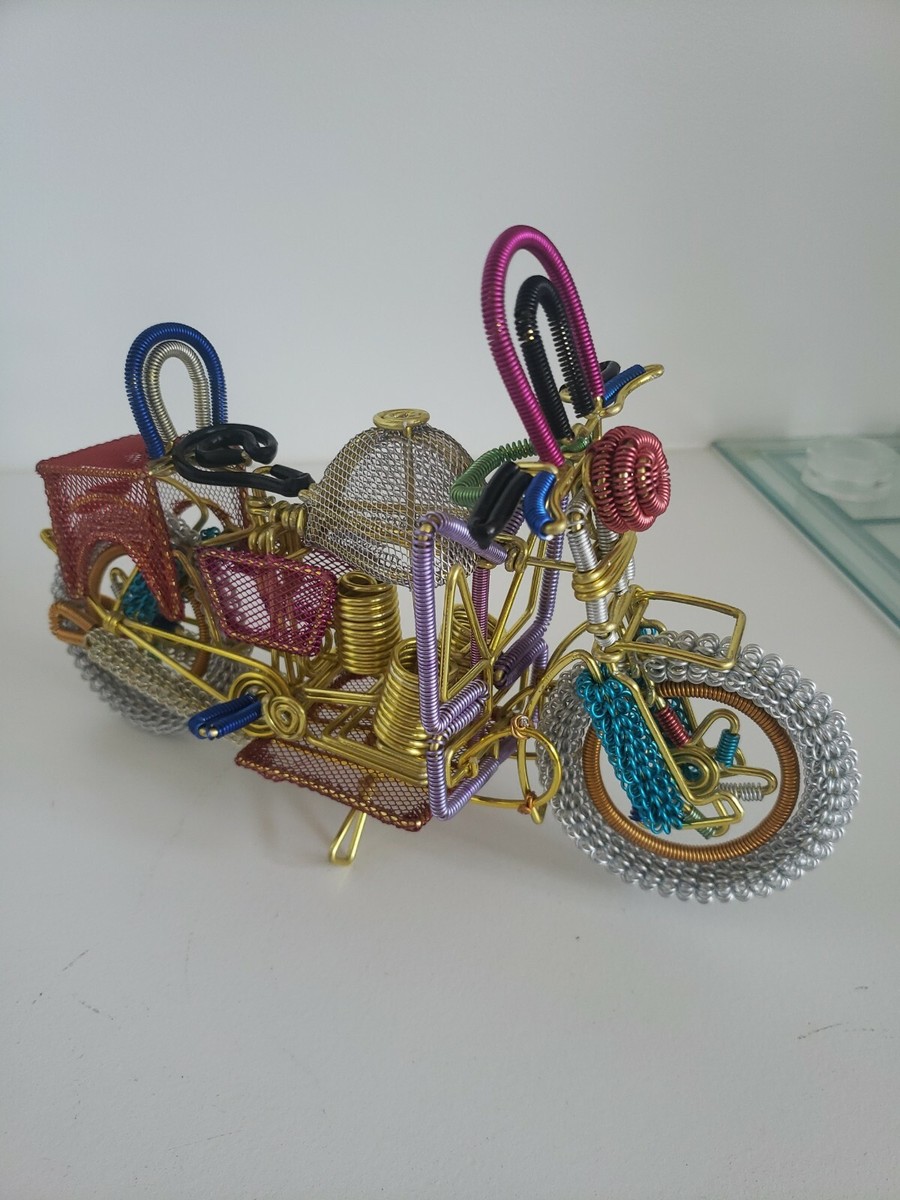 9inches Motorcycle Model Figurine Metal/wire Decor Handmade
