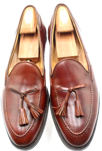 Men's Polo Ralph Lauren Marlow Brown Shell Cordovan Tasseled Loafers Size 11 D - Picture 2 of 10