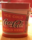 1990 Drink Coca-Cola Ice Cold Vintage Red Metal Trash Can