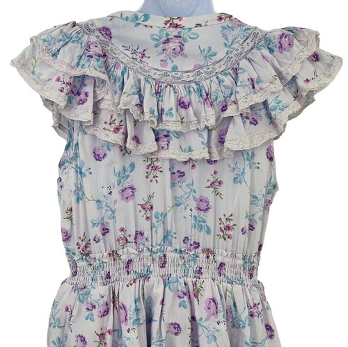 Love Shack Fancy x Target Lou Double Ruffle Purple Floral Dress Womens Size XL - Picture 7 of 11