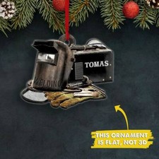 Personalized Welder Ornament, Custom Helmet And Gloves Welding Protective Gear C