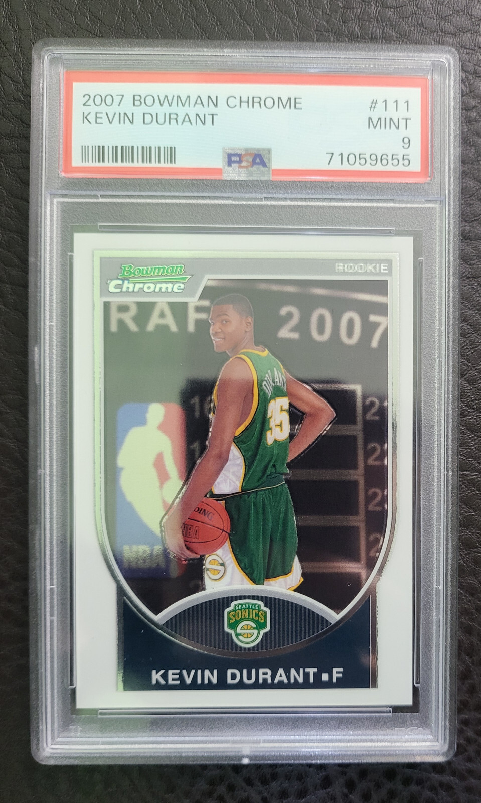 2007 Bowman Chrome Kevin Durant Logoman Rookie Card /2999 RC #111 Mint PSA 9 💎