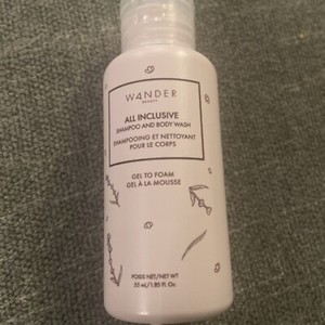 NEW WANDER BEAUTY All Inclusive Shampoo & Body Wash Travel Size 1.85oz AUTHENTC