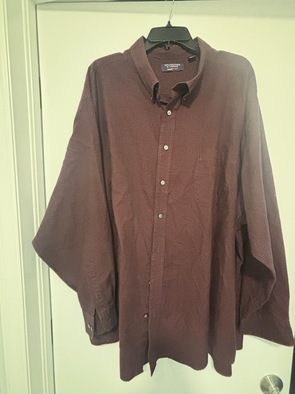 Roundtree And Yorke Travel Smart Red/black Print Shirt 4XL       #555