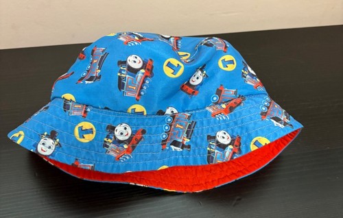 Thomas & Friends Toddler Bucket Hat Blue & Red Cartoon Train Print Beach Hat - Picture 3 of 6