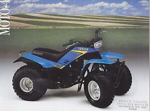 Details About 1980s Yamaha Moto 4 Two Sided Vintage Four Wheeler Ad Sheet