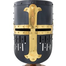 Medieval Warrior Templar Brass Crusader Helmet Knights Helmet  Wearable for ...