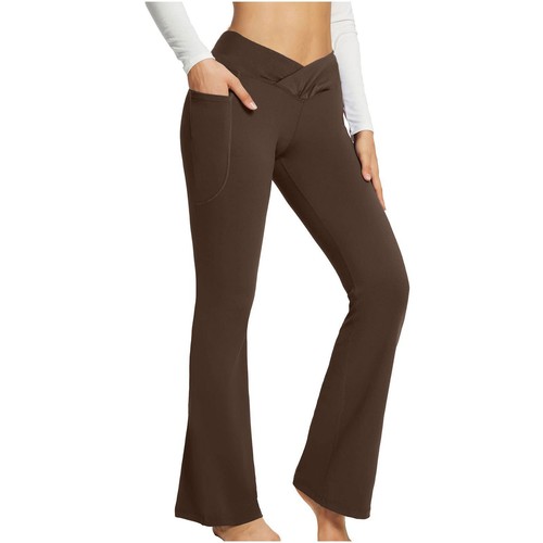 High Waist Slim Fit Wide Leg Yoga Pants Women - Picture 4 of 16