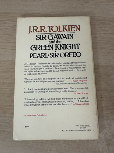 J R R Tolkien Sir Gawain And The Green Knight Pearl Sir Orfeo 1975 1st Print PB - Foto 7 di 9