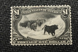 NobleSpirit (TG) US #292 $1 Trans-Mississippi MHR tiny thin  FVF =$1,200 CV