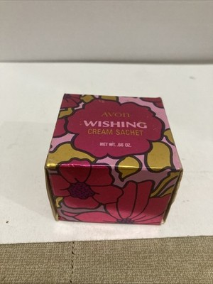 Vintage AVON White Milk Glass WISHBONE Wishing Cream Sachet Jar 0.66 oz. Box