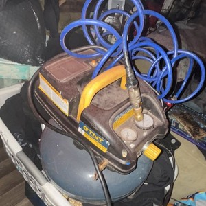 TNT Portable Air Compressor w/ Steel Tank, Blue/Black/Yellow, Pressure Gauge