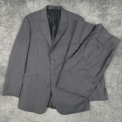 Brook Taverner Anzug Gr. 40 L gestreift Blazer Hose W34 L31 Herren Wolle