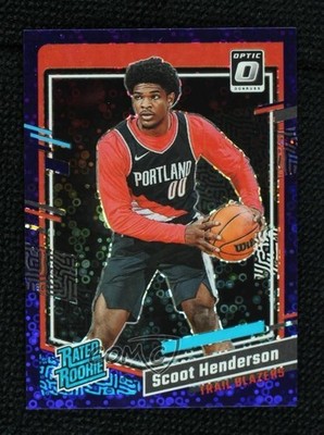 2023 Donruss Optic Fast Break Purple Prizm 97/99 Scoot Henderson Rookie RC 0g4t