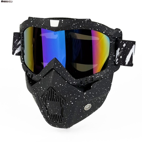 Motorcycle Goggles Motocross Detachable Face Mask ATV MTB Racing Safety Eyewear - Foto 4 di 19