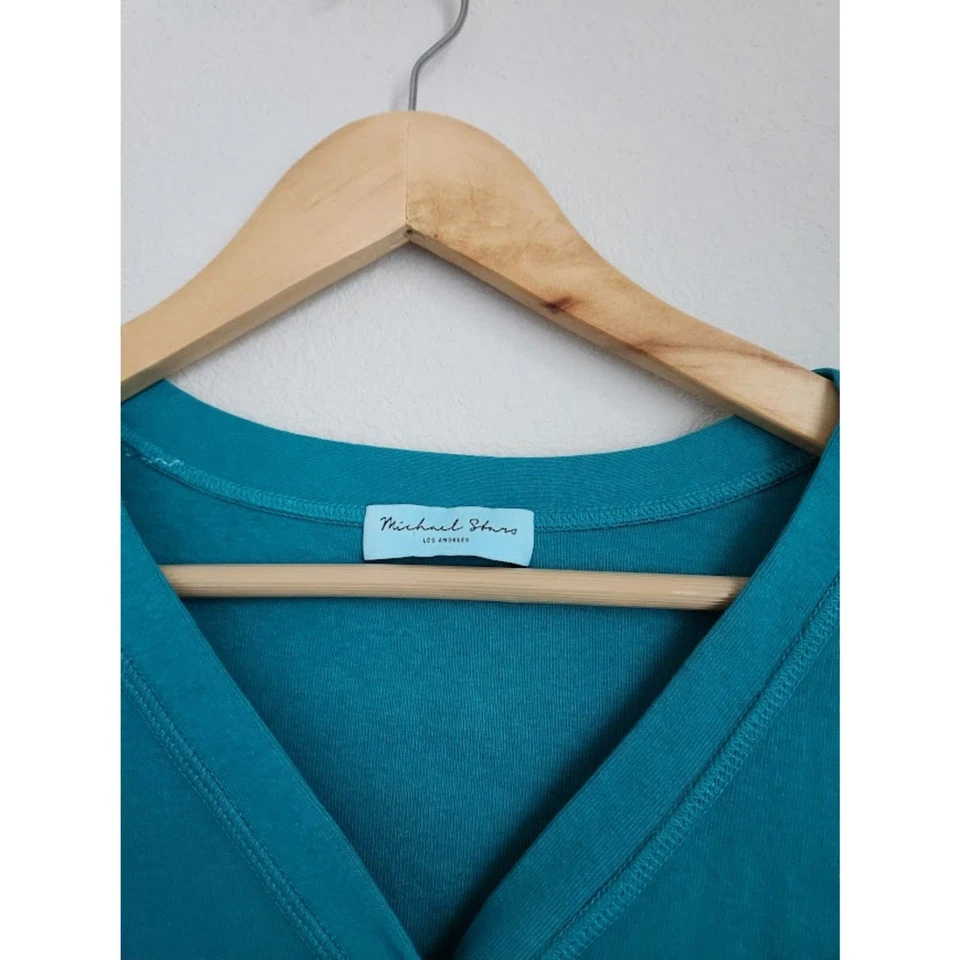 Michael Stars 绿松石 V 领纽扣前针织开衫 | XS 码 — 第 3/4 张图片