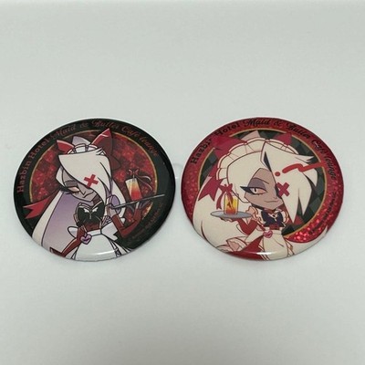 Hazbin Hotel Vaggie Glitter Can Badge Set  A & B, Animate Cafe, 2Pack,