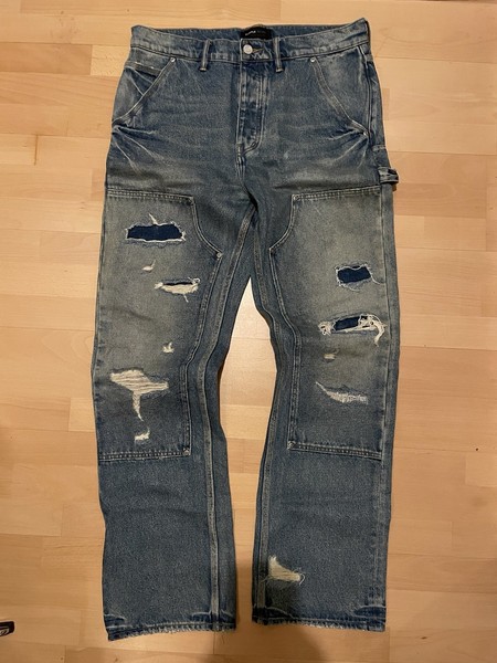 Purple Jeans – Relaxed Carpenter – Mid Indigo – Size 32 – Heavy Dis